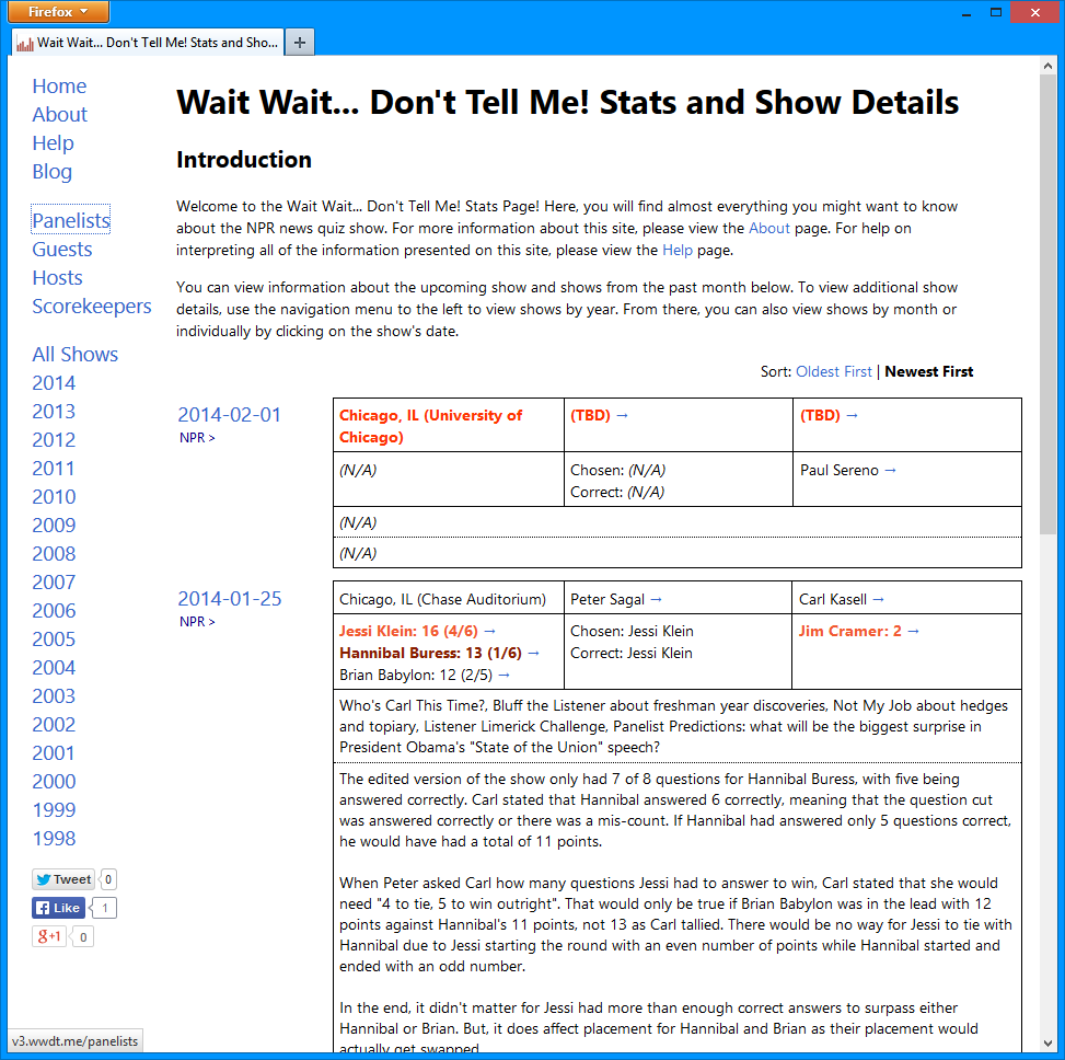 Wait Wait Stats Page Version 3.0
